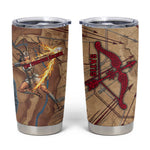Satis Tumbler Cup with Fiery Bow and Arrow in Ancient Egyptian Warrior