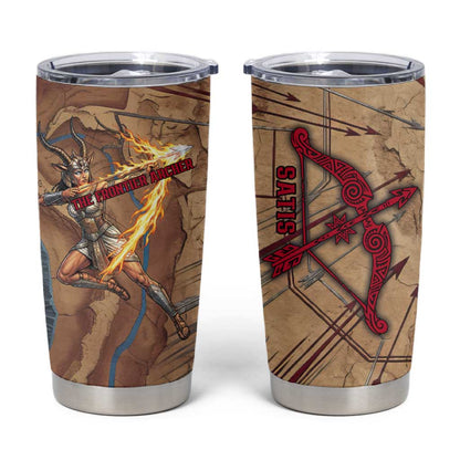 Satis Tumbler Cup with Fiery Bow and Arrow in Ancient Egyptian Warrior