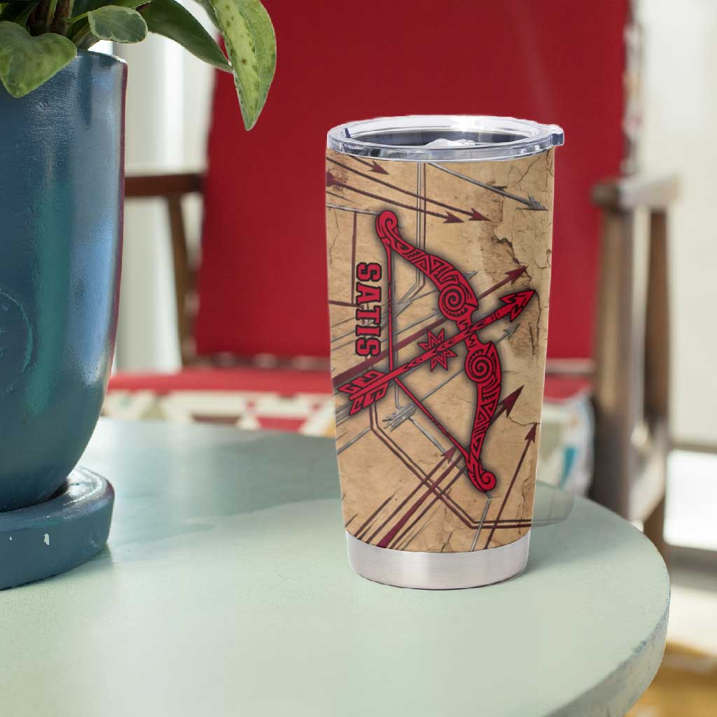 Satis Tumbler Cup with Fiery Bow and Arrow in Ancient Egyptian Warrior