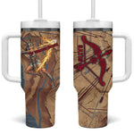 Satis Tumbler With Handle with Fiery Bow and Arrow in Ancient Egyptian Warrior