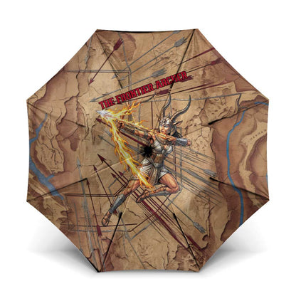 Satis Umbrella with Fiery Bow and Arrow in Ancient Egyptian Warrior