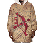 Satis Wearable Blanket Hoodie with Fiery Bow and Arrow in Ancient Egyptian Warrior