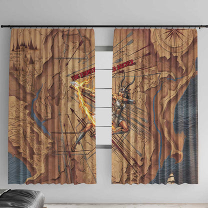Satis Window Curtain with Fiery Bow and Arrow in Ancient Egyptian Warrior
