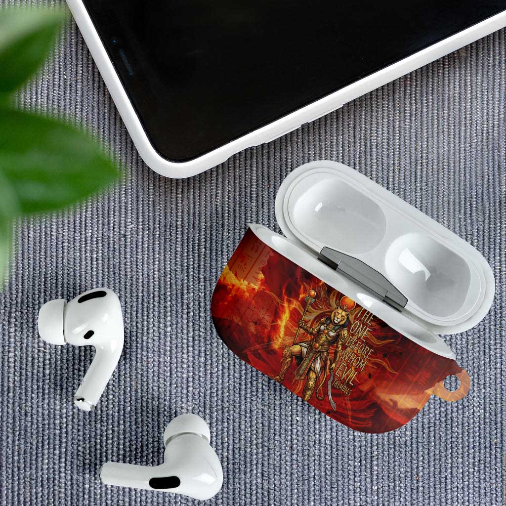 Sekhmet AirPods Case Egyptian Fiery Lioness Head and Ancient Warrior