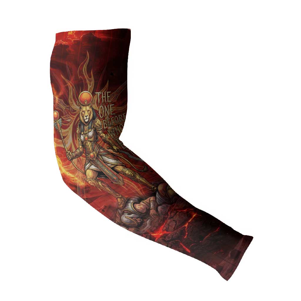 Sekhmet Arm Sleeves Egyptian Fiery Lioness Head and Ancient Warrior