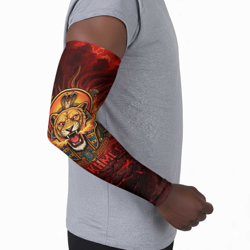 Sekhmet Arm Sleeves Egyptian Fiery Lioness Head and Ancient Warrior