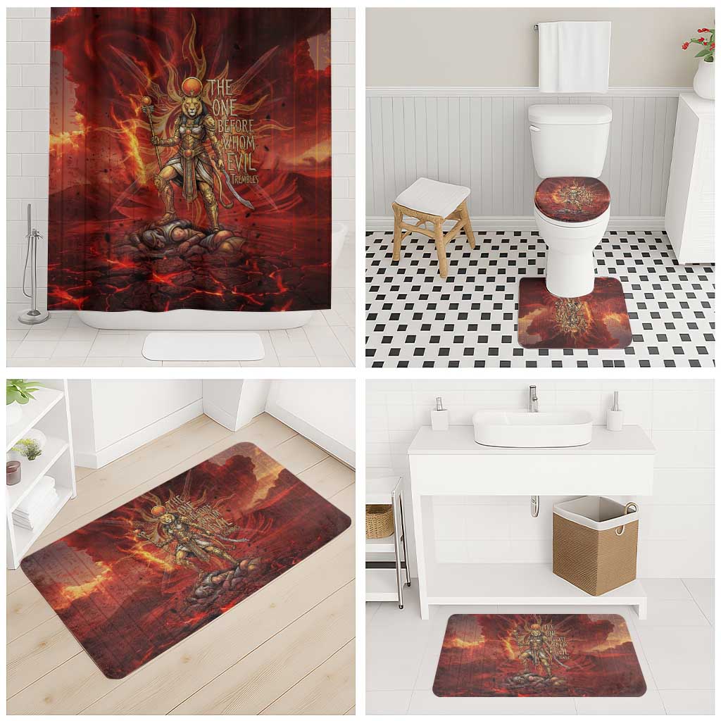 Sekhmet Bathroom Set Egyptian Fiery Lioness Head and Ancient Warrior