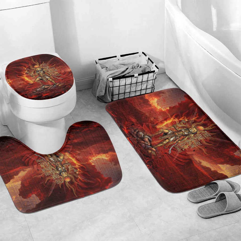 Sekhmet Bathroom Set Egyptian Fiery Lioness Head and Ancient Warrior