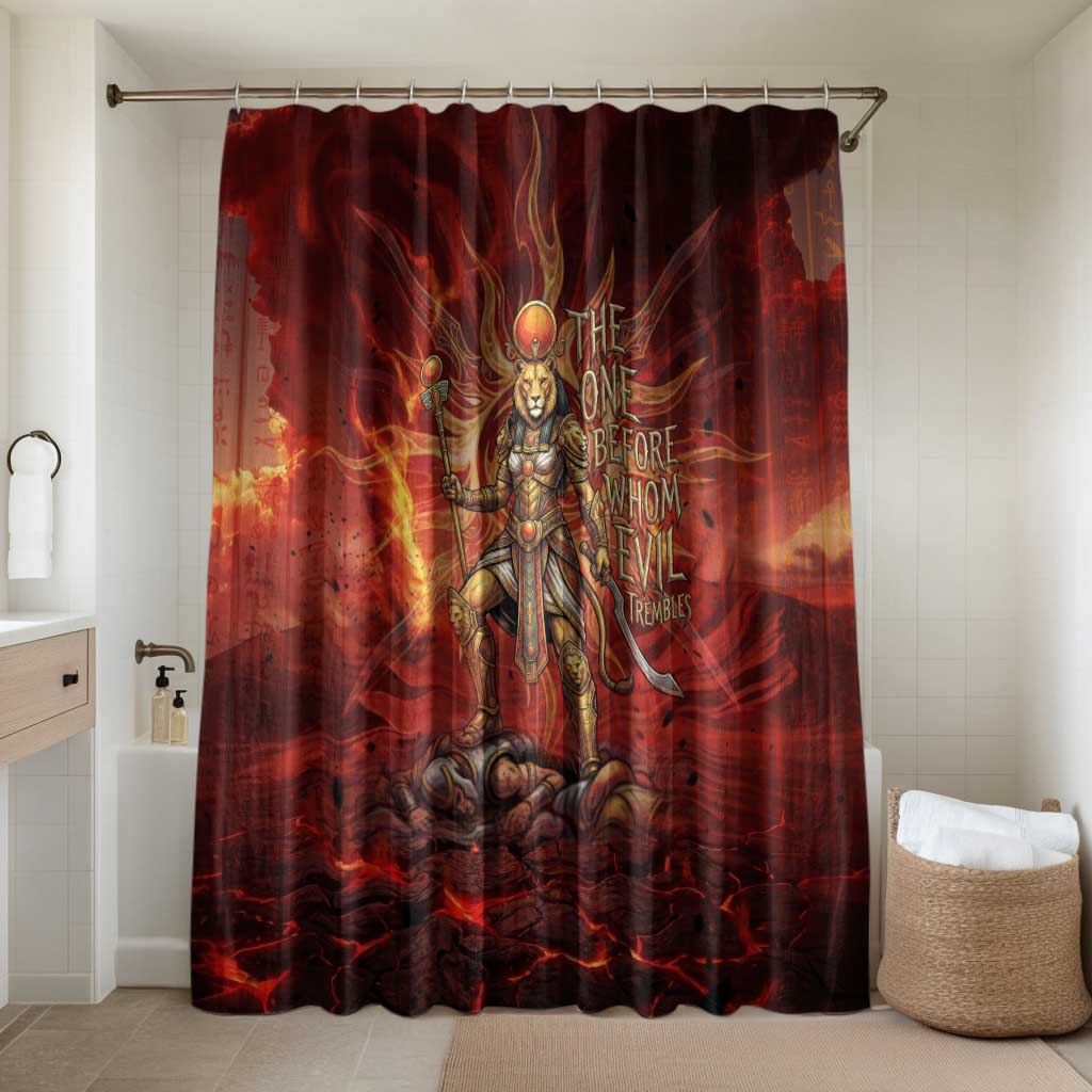 Sekhmet Bathroom Set Egyptian Fiery Lioness Head and Ancient Warrior