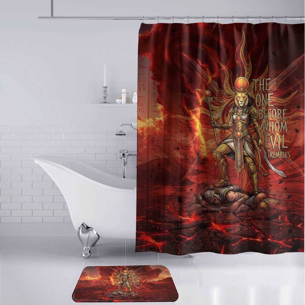 Sekhmet Bathroom Set Egyptian Fiery Lioness Head and Ancient Warrior