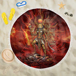 Sekhmet Beach Blanket Egyptian Fiery Lioness Head and Ancient Warrior