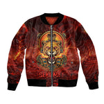 Sekhmet Bomber Jacket Egyptian Fiery Lioness Head and Ancient Warrior