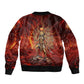 Sekhmet Bomber Jacket Egyptian Fiery Lioness Head and Ancient Warrior