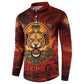 Sekhmet Button Sweatshirt Egyptian Fiery Lioness Head and Ancient Warrior