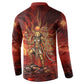 Sekhmet Button Sweatshirt Egyptian Fiery Lioness Head and Ancient Warrior