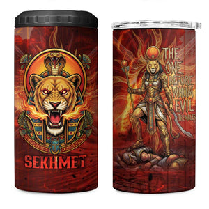 Sekhmet 4 in 1 Can Cooler Tumbler Egyptian Fiery Lioness Head and Ancient Warrior