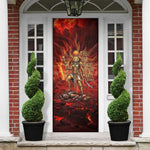 Sekhmet Door Cover Egyptian Fiery Lioness Head and Ancient Warrior