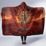 Sekhmet Hooded Blanket Egyptian Fiery Lioness Head and Ancient Warrior