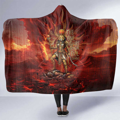 Sekhmet Hooded Blanket Egyptian Fiery Lioness Head and Ancient Warrior