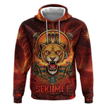Sekhmet Hoodie Egyptian Fiery Lioness Head and Ancient Warrior