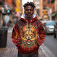 Sekhmet Hoodie Egyptian Fiery Lioness Head and Ancient Warrior