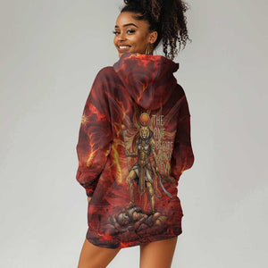 Sekhmet Hoodie Dress Egyptian Fiery Lioness Head and Ancient Warrior