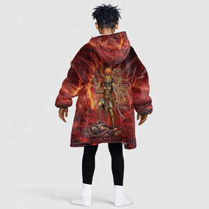 Sekhmet Kid Wearable Blanket Hoodie Egyptian Fiery Lioness Head and Ancient Warrior