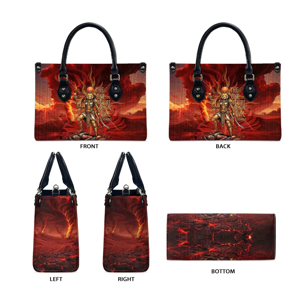 Sekhmet Leather Bag Egyptian Fiery Lioness Head and Ancient Warrior