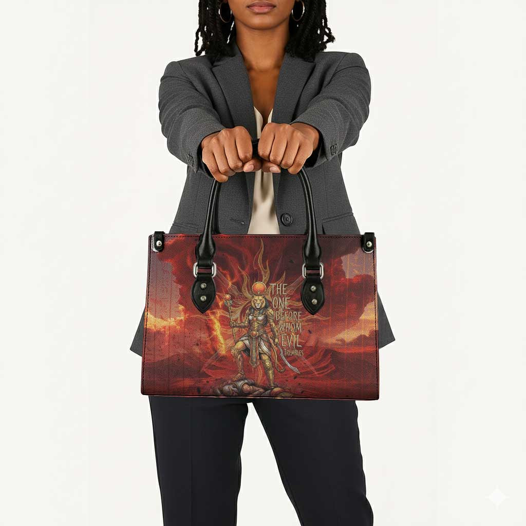 Sekhmet Leather Bag Egyptian Fiery Lioness Head and Ancient Warrior