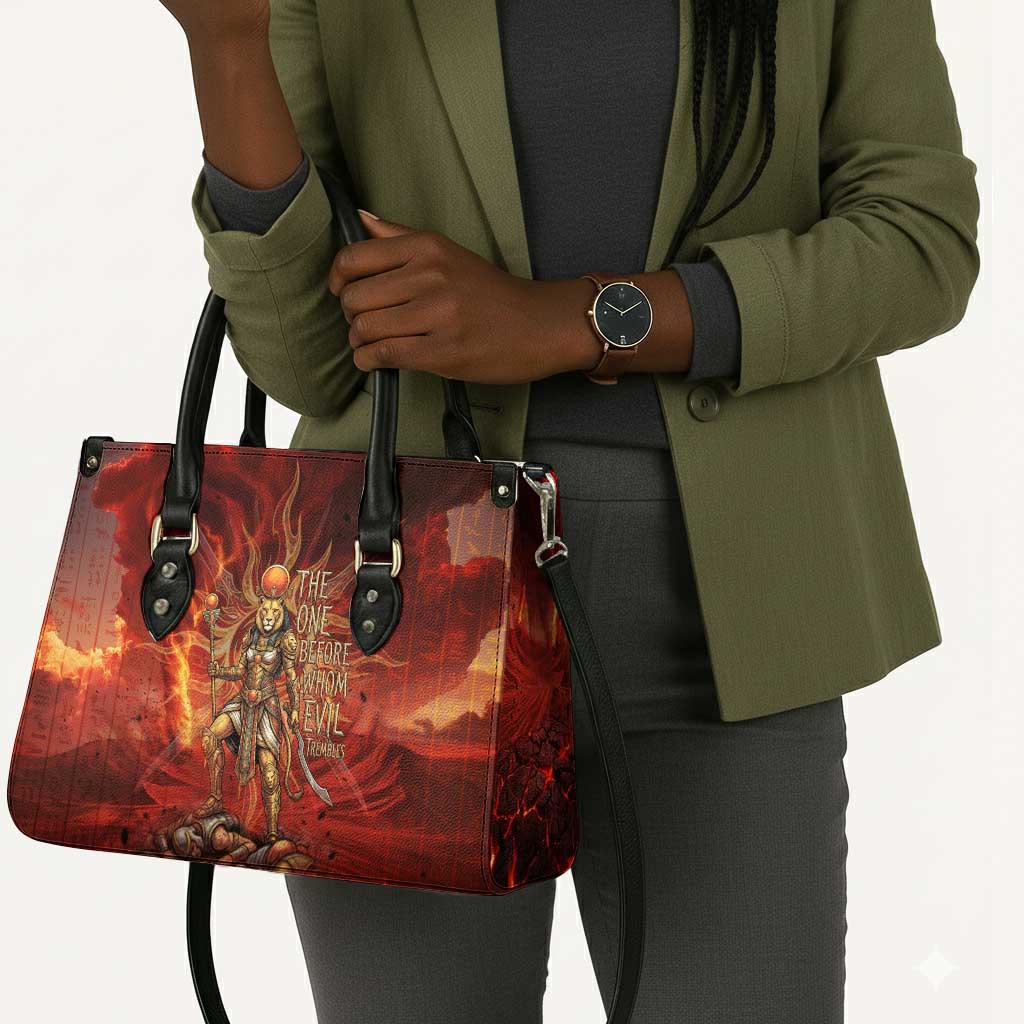 Sekhmet Leather Bag Egyptian Fiery Lioness Head and Ancient Warrior