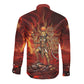 Sekhmet Long Sleeve Button Shirt Egyptian Fiery Lioness Head and Ancient Warrior
