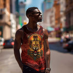 Sekhmet Men Tank Top Egyptian Fiery Lioness Head and Ancient Warrior