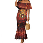 Sekhmet Mermaid Dress Egyptian Fiery Lioness Head and Ancient Warrior
