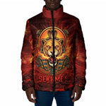 Sekhmet Padded Jacket Egyptian Fiery Lioness Head and Ancient Warrior