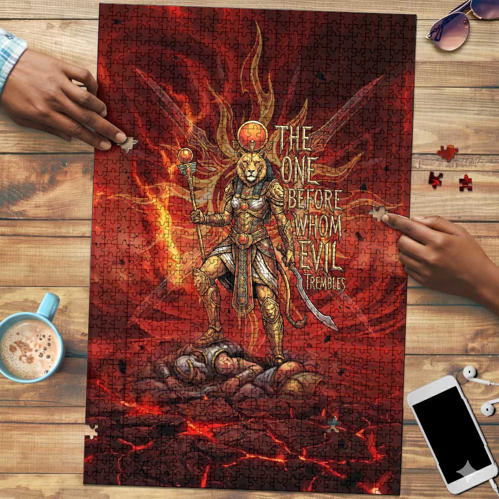 Sekhmet Puzzle Egyptian Fiery Lioness Head and Ancient Warrior