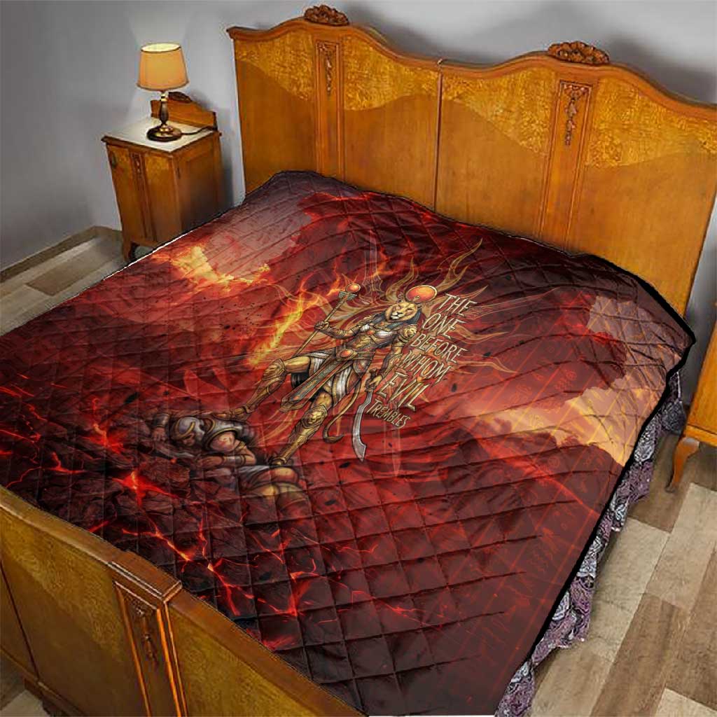 Sekhmet Quilt Egyptian Fiery Lioness Head and Ancient Warrior