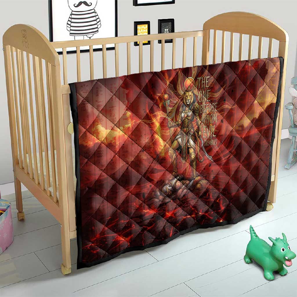 Sekhmet Quilt Egyptian Fiery Lioness Head and Ancient Warrior