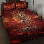 Sekhmet Quilt Bed Set Egyptian Fiery Lioness Head and Ancient Warrior