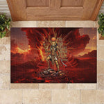 Sekhmet Rubber Doormat Egyptian Fiery Lioness Head and Ancient Warrior
