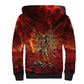 Sekhmet Sherpa Hoodie Egyptian Fiery Lioness Head and Ancient Warrior