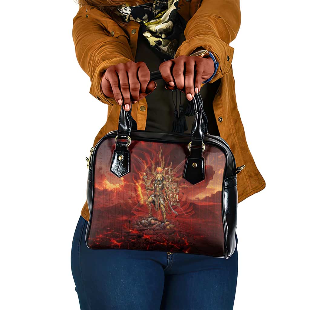 Sekhmet Shoulder Handbag Egyptian Fiery Lioness Head and Ancient Warrior