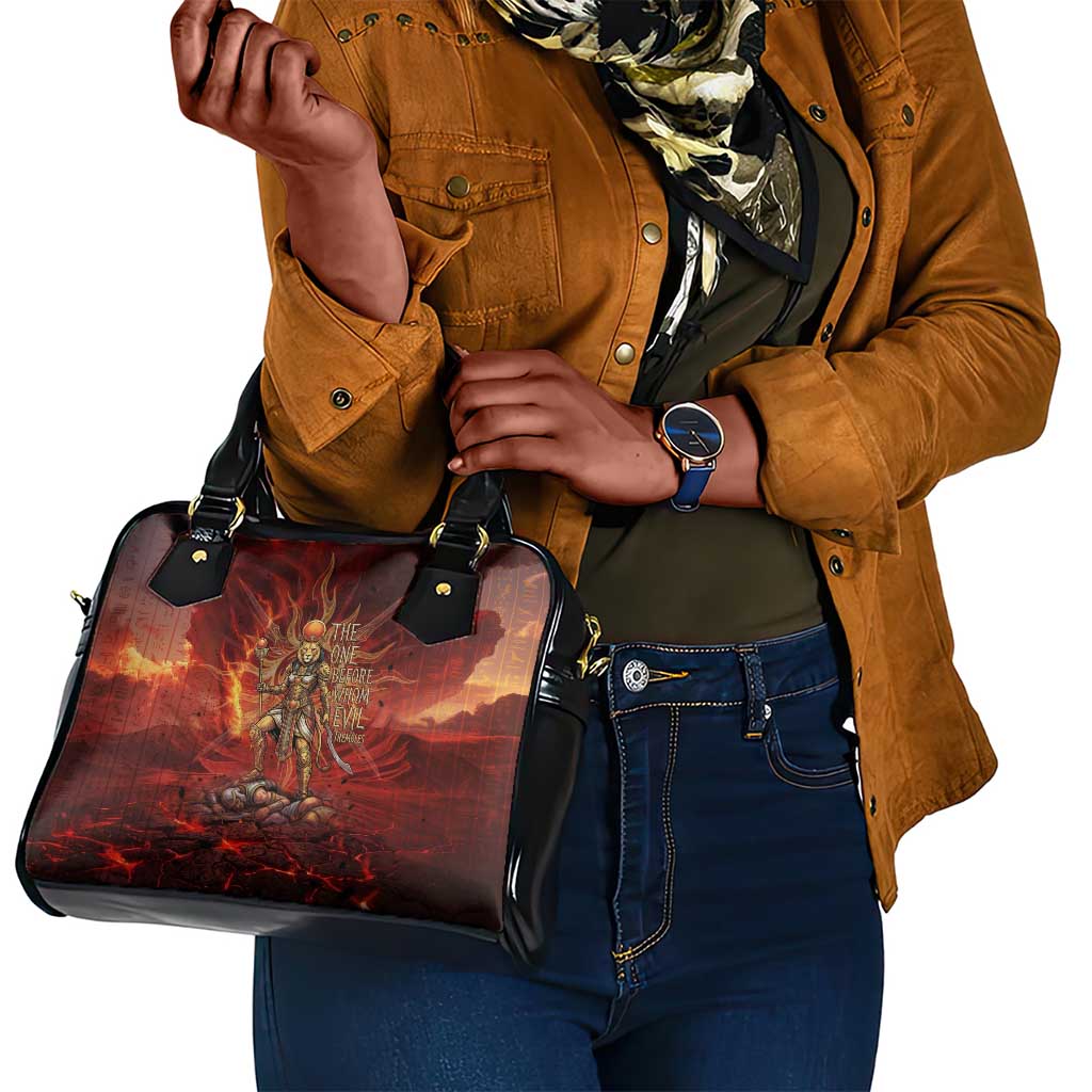 Sekhmet Shoulder Handbag Egyptian Fiery Lioness Head and Ancient Warrior