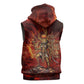 Sekhmet Sleeveless Hoodie Egyptian Fiery Lioness Head and Ancient Warrior