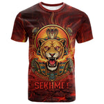 Sekhmet T shirt Egyptian Fiery Lioness Head and Ancient Warrior