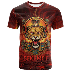 Sekhmet T shirt Egyptian Fiery Lioness Head and Ancient Warrior
