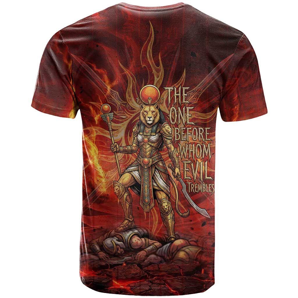 Sekhmet T shirt Egyptian Fiery Lioness Head and Ancient Warrior