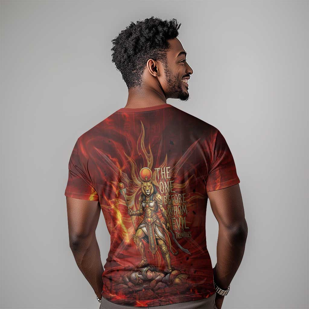 Sekhmet T shirt Egyptian Fiery Lioness Head and Ancient Warrior