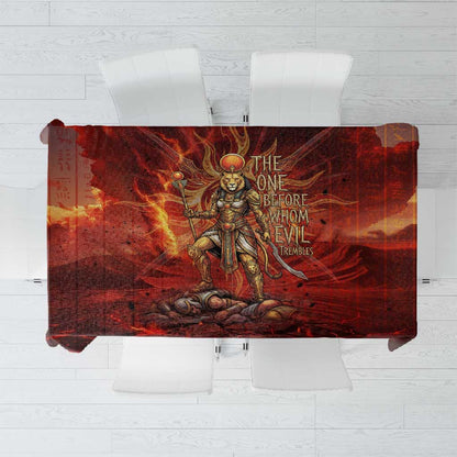 Sekhmet Tablecloth Egyptian Fiery Lioness Head and Ancient Warrior