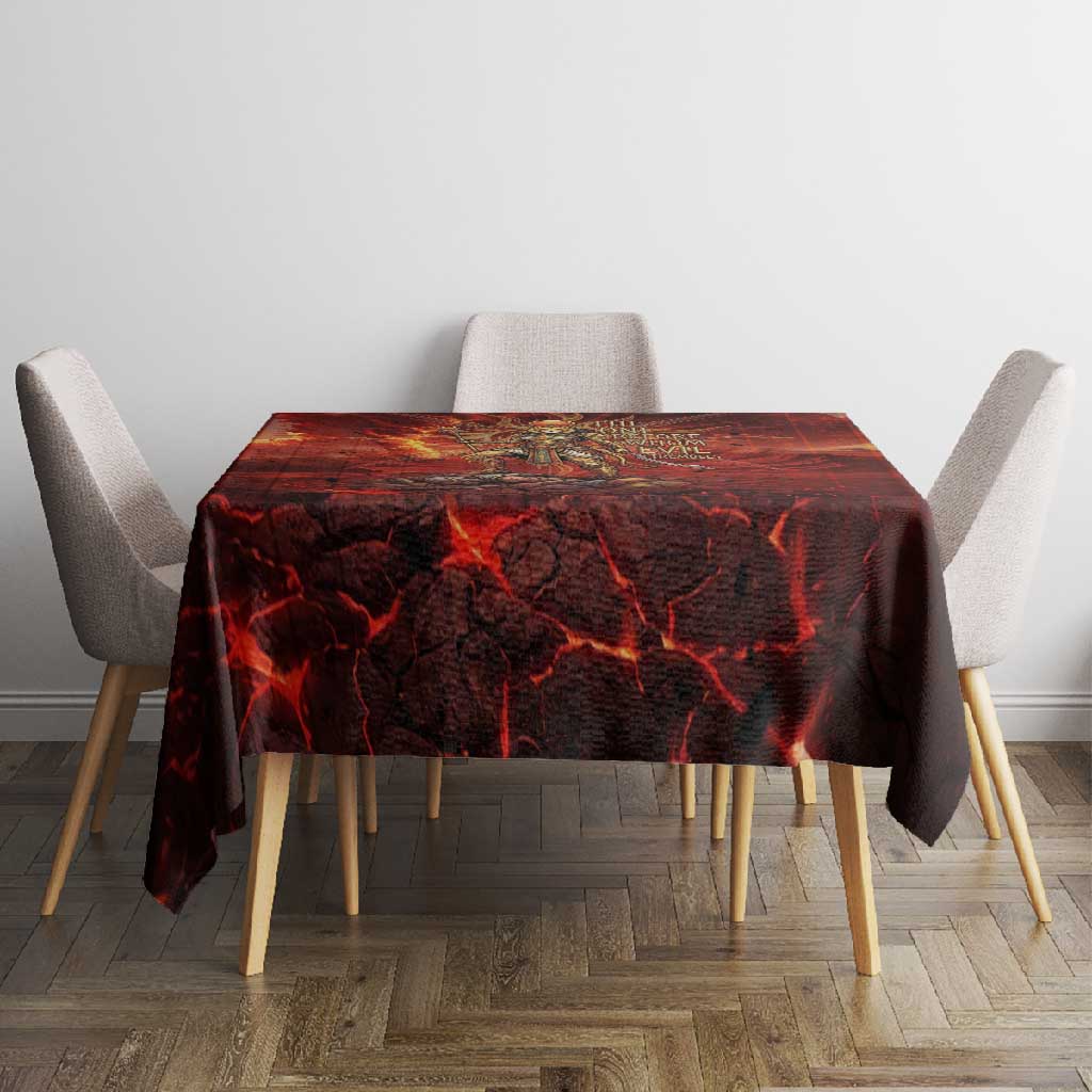 Sekhmet Tablecloth Egyptian Fiery Lioness Head and Ancient Warrior