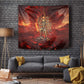 Sekhmet Tapestry Egyptian Fiery Lioness Head and Ancient Warrior